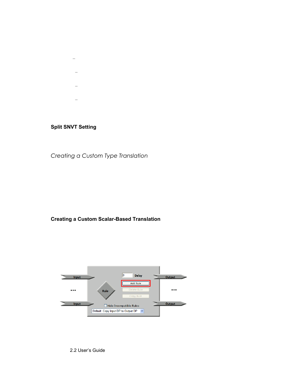 Split snvt setting, Creating a custom type translation, Creating a custom scalar-based translation | Echelon SmartServer 2.2 User Manual | Page 468 / 560