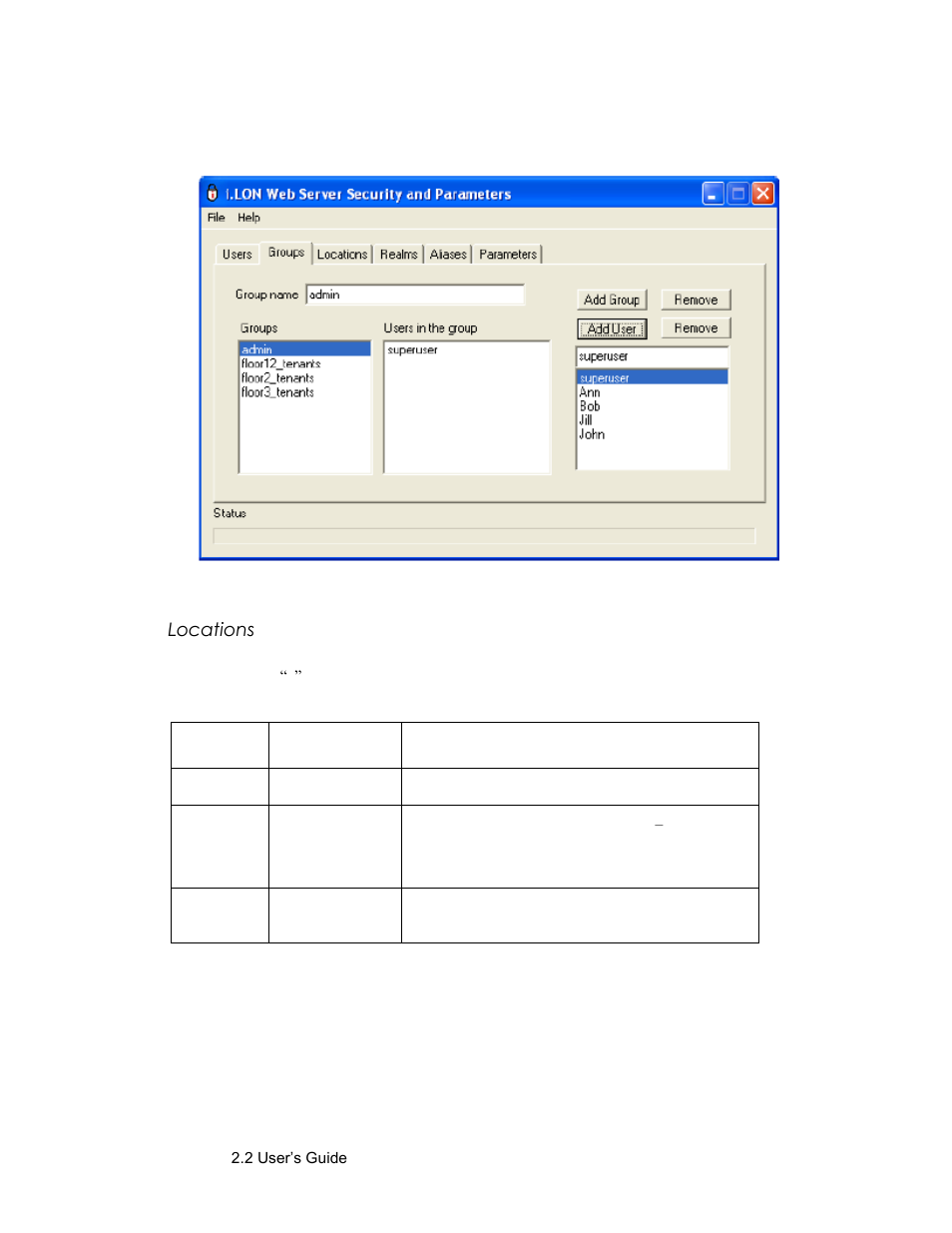 Locations | Echelon SmartServer 2.2 User Manual | Page 524 / 560