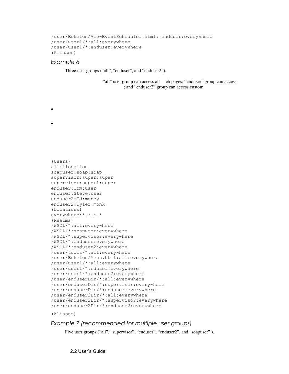 Example 6, Example 7 (recommended for multiple user groups) | Echelon SmartServer 2.2 User Manual | Page 532 / 560