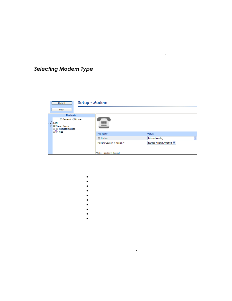 Selecting modem type | Echelon SmartServer 2.2 User Manual | Page 57 / 560