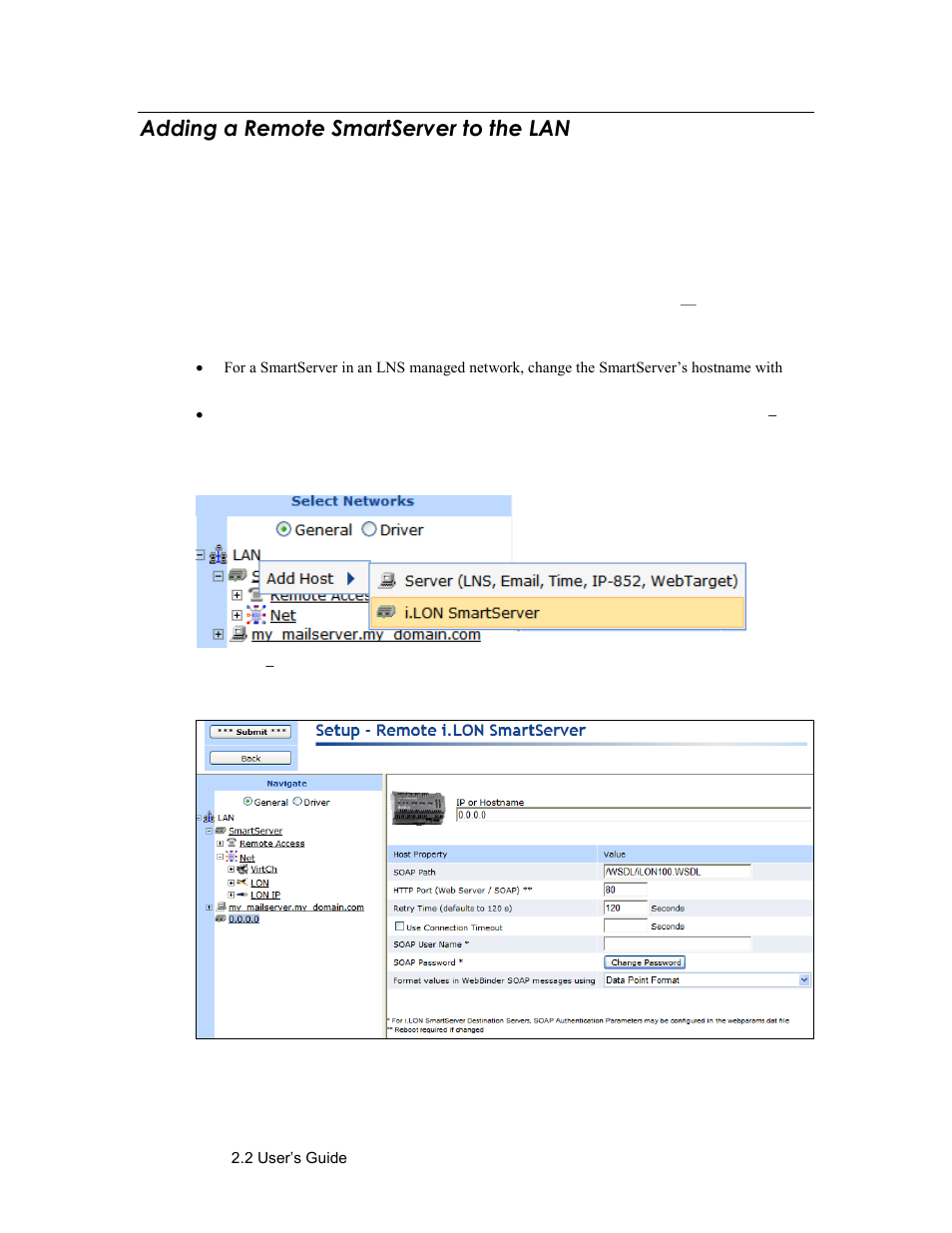 Adding a remote smartserver to the lan | Echelon SmartServer 2.2 User Manual | Page 68 / 560