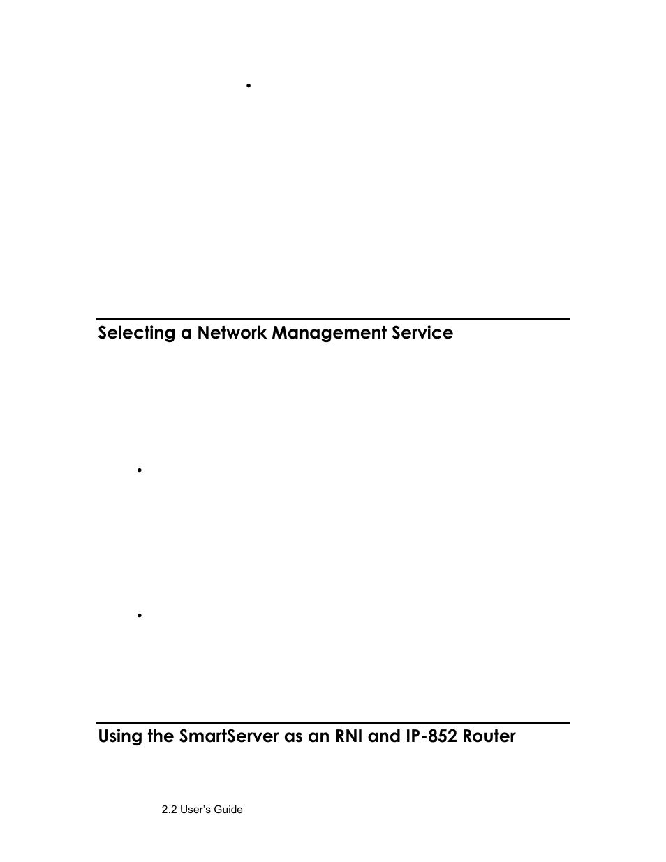 Selecting a network management service, Using the smartserver as an rni and ip-852 router, Select a network management service | Echelon SmartServer 2.2 User Manual | Page 82 / 560
