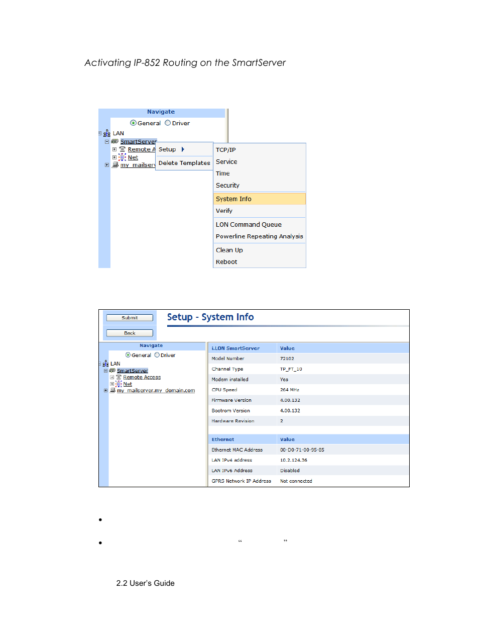 Activating ip-852 routing on the smartserver | Echelon SmartServer 2.2 User Manual | Page 84 / 560