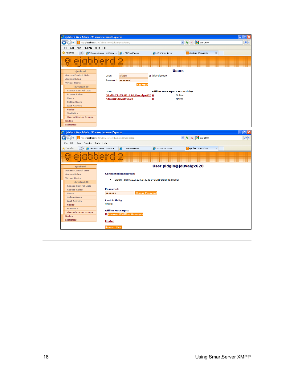 Step 5: exchanging data over xmpp, Running smartserver-pidgin xmpp chat | Echelon SmartServer XMPP Client User Manual | Page 26 / 34