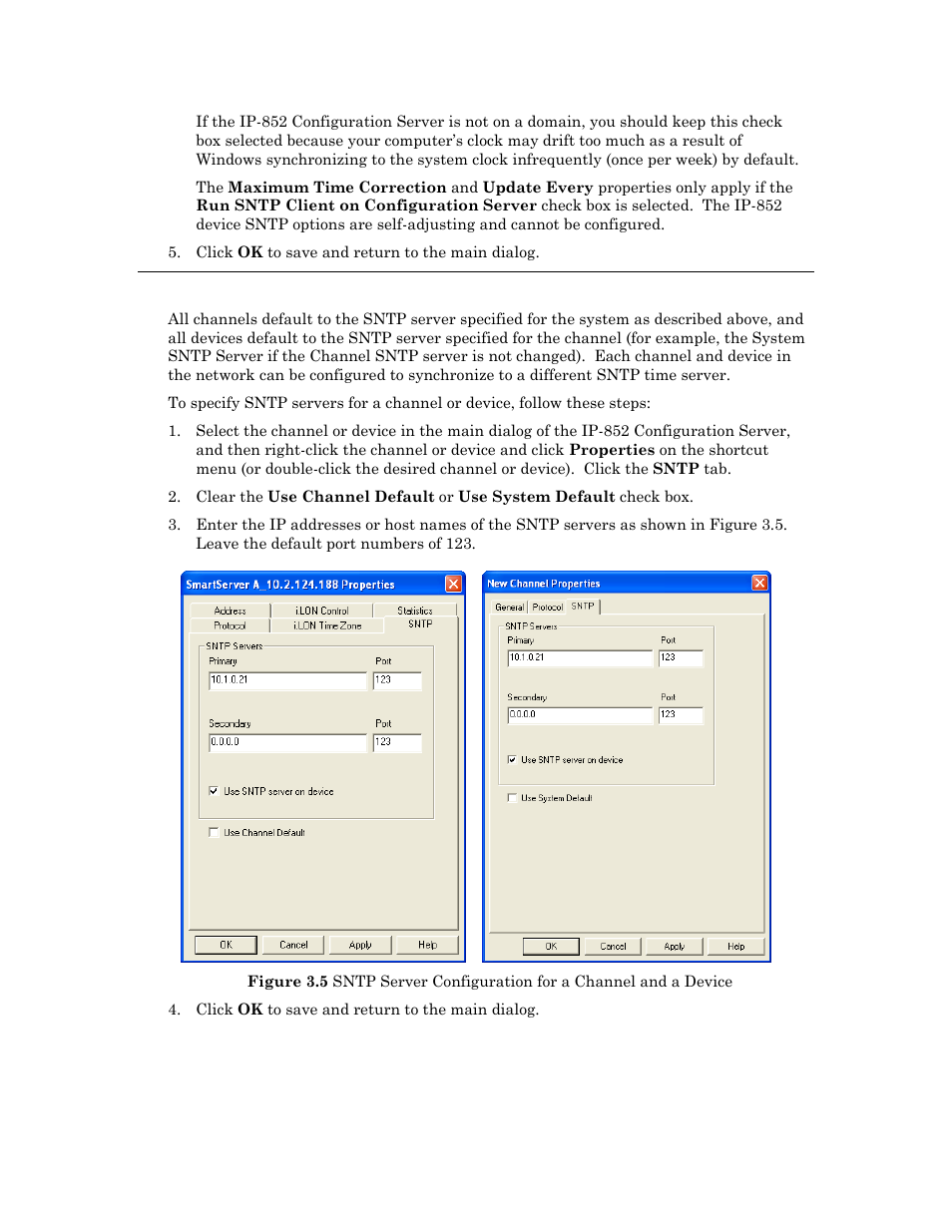 Specifying sntp servers for a channel or device | Echelon IP-852 Channel User Manual | Page 37 / 56