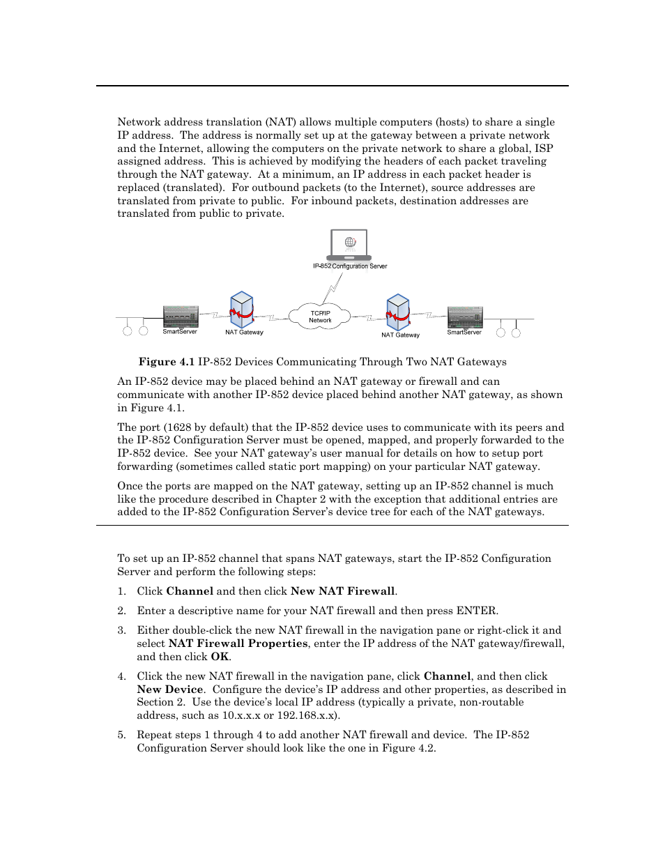 Network address translation (nat), Setting up an ip 852 channel with nat, Setting up an ip-852 channel with nat | Echelon IP-852 Channel User Manual | Page 40 / 56