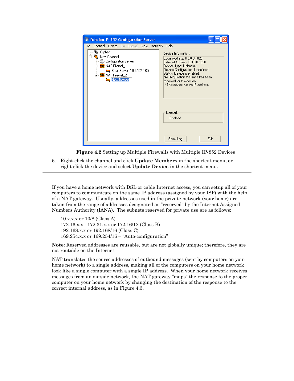Nat example: simple home network | Echelon IP-852 Channel User Manual | Page 41 / 56