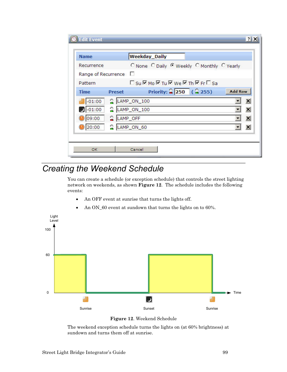 Creating the weekend schedule | Echelon Lumewave CRD 3000 Street Light Bridge User Manual | Page 109 / 124