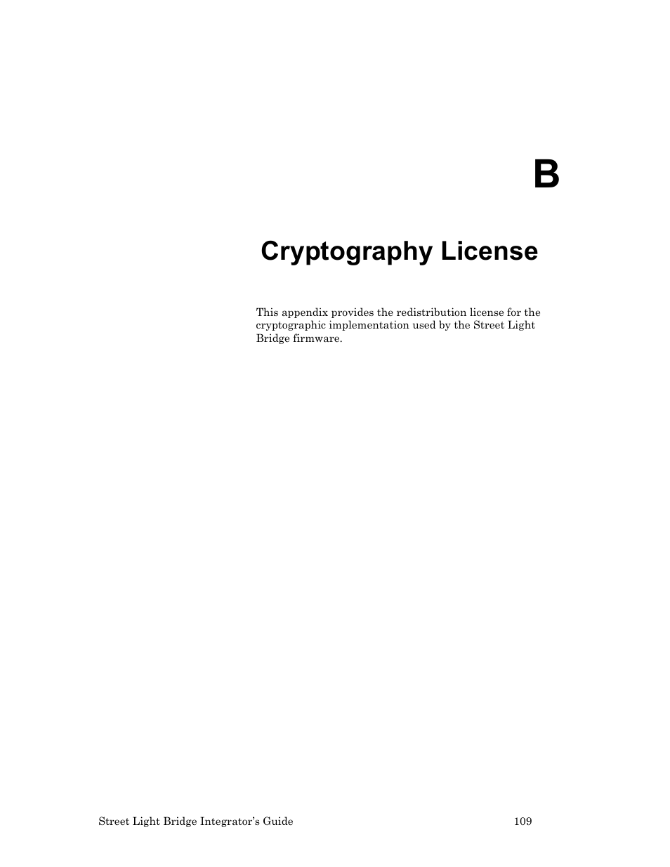 B. cryptography license, Cryptography license | Echelon Lumewave CRD 3000 Street Light Bridge User Manual | Page 119 / 124