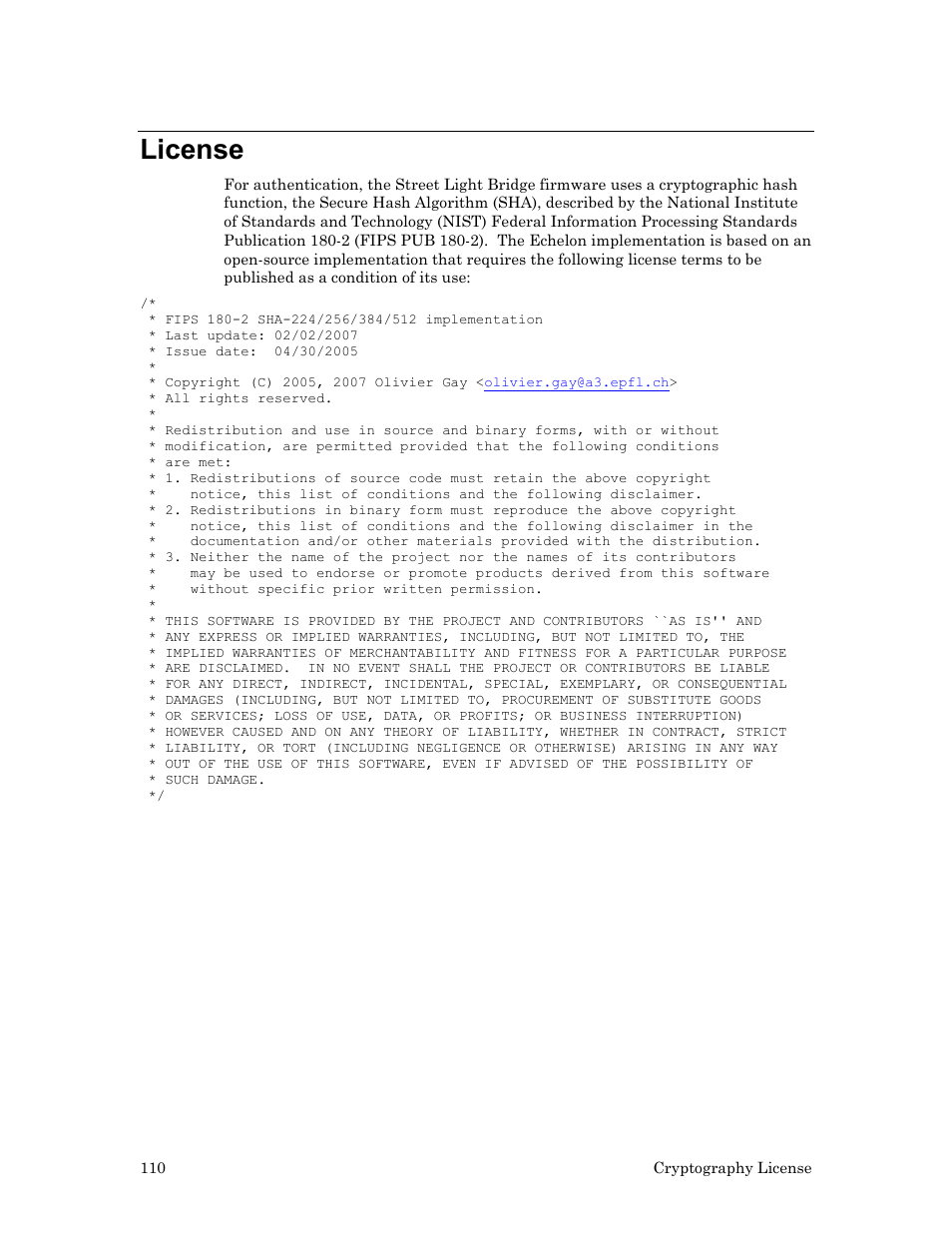 License | Echelon Lumewave CRD 3000 Street Light Bridge User Manual | Page 120 / 124