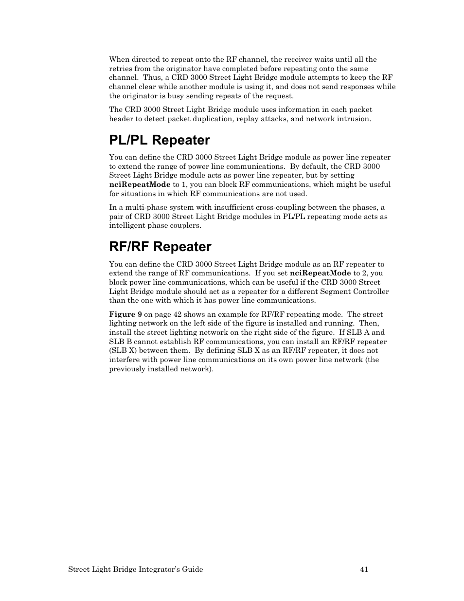 Pl/pl repeater, Rf/rf repeater | Echelon Lumewave CRD 3000 Street Light Bridge User Manual | Page 51 / 124