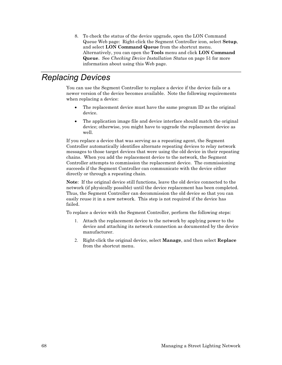 Replacing devices | Echelon Lumewave CRD 3000 Street Light Bridge User Manual | Page 78 / 124