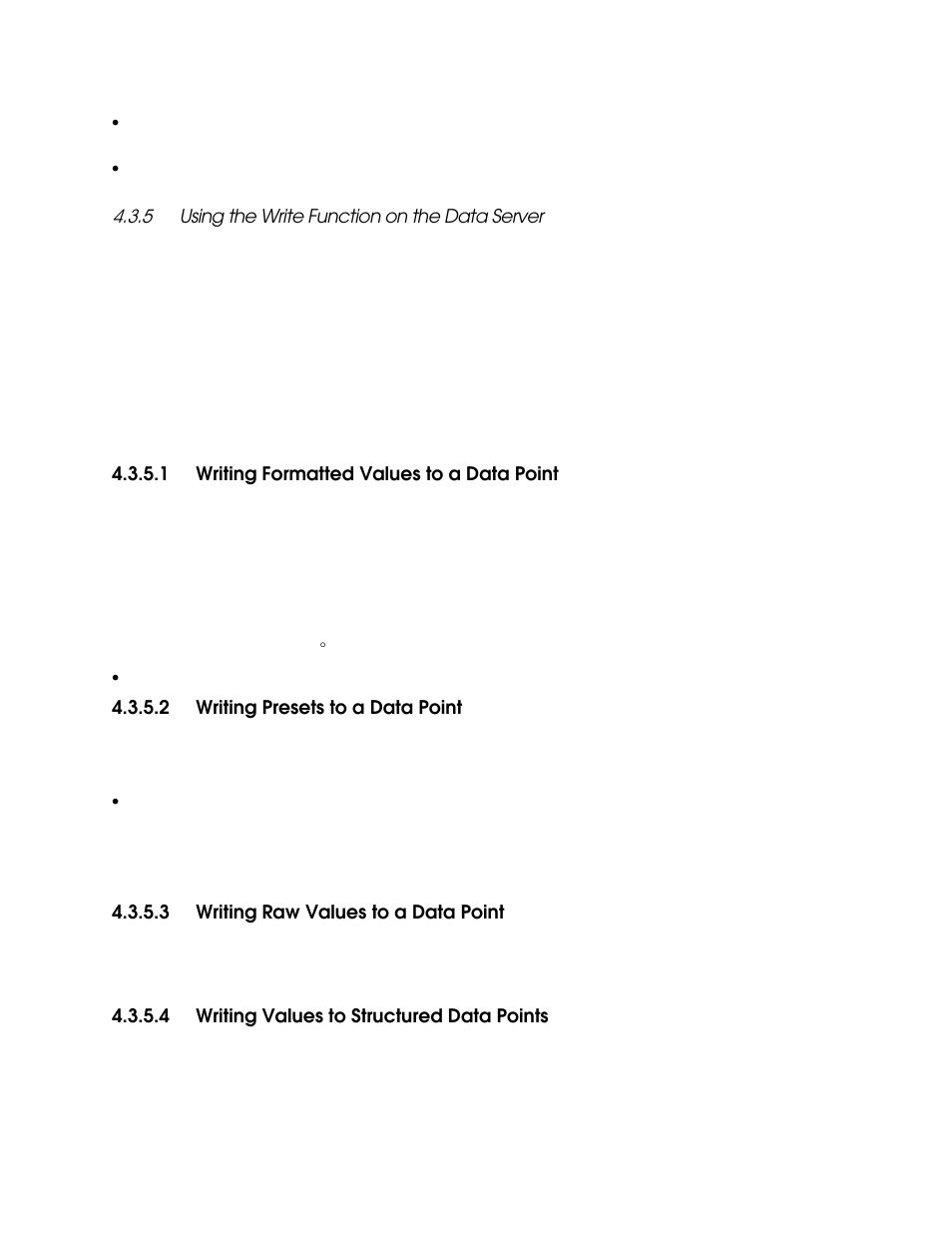 5 using the write function on the data server, 1 writing formatted values to a data point, 2 writing presets to a data point | 3 writing raw values to a data point, 4 writing values to structured data points, Using the write function on the data server -15 | Echelon i.LON SmartServer 2.0 User Manual | Page 56 / 443
