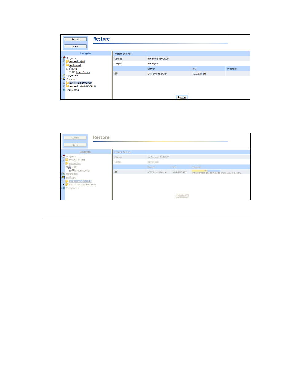 Exporting i.lon projects, templates, and backups | Echelon Enterprise Services 2.0 User Manual | Page 56 / 87