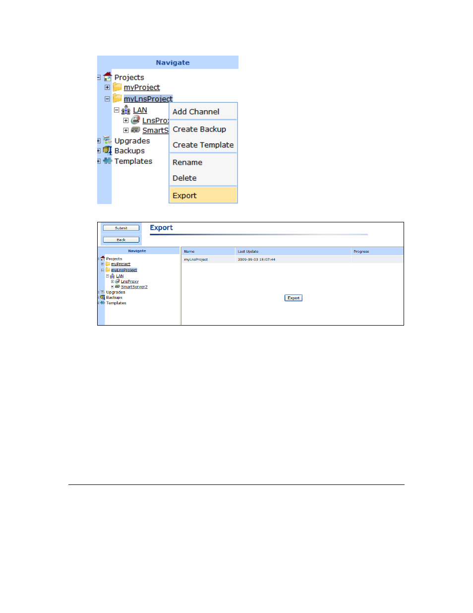 Importing i.lon projects, templates, and backups | Echelon Enterprise Services 2.0 User Manual | Page 57 / 87