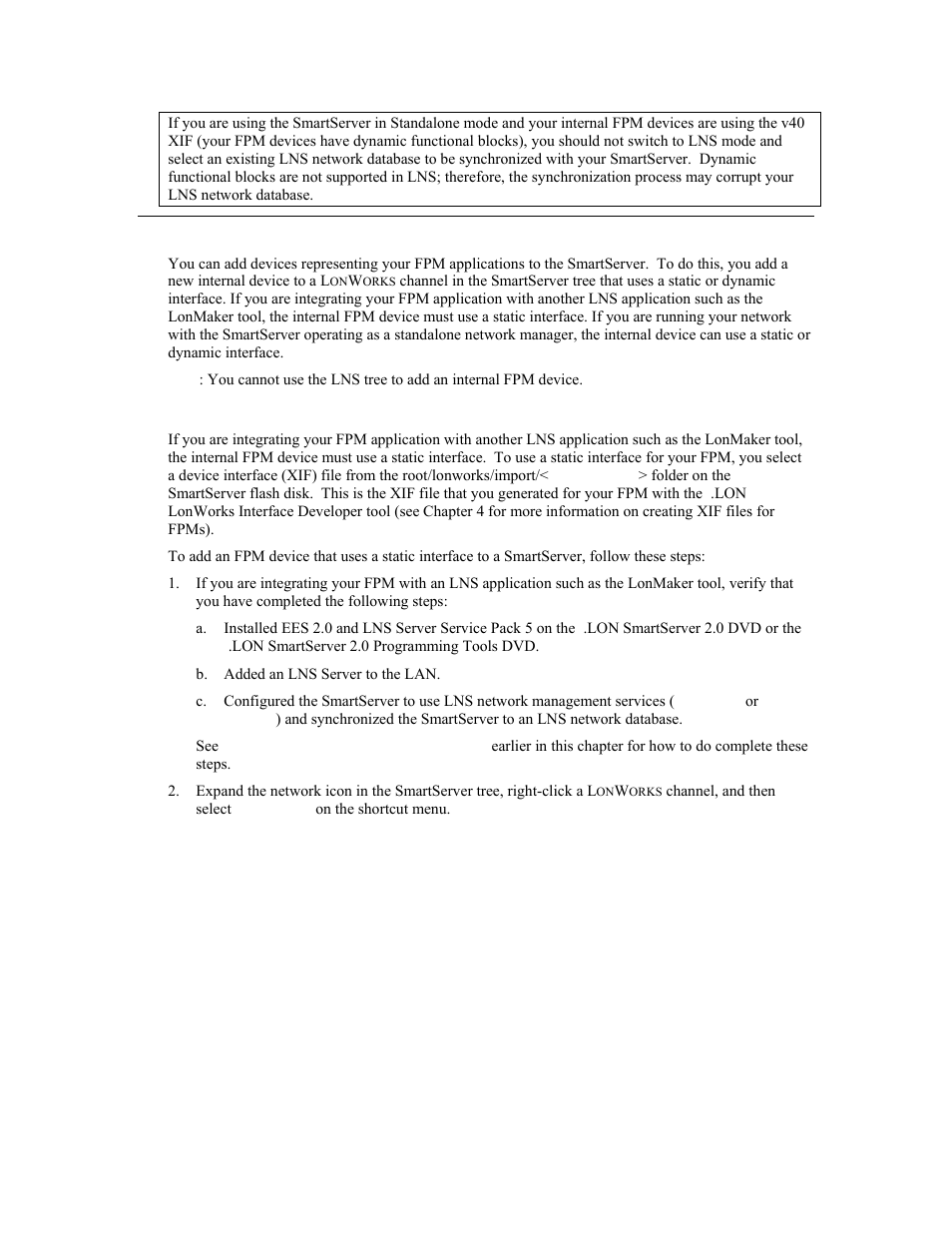 Adding fpm devices to the smartserver, Using a static device interface | Echelon i.LON SmartServer 2.0 User Manual | Page 128 / 266