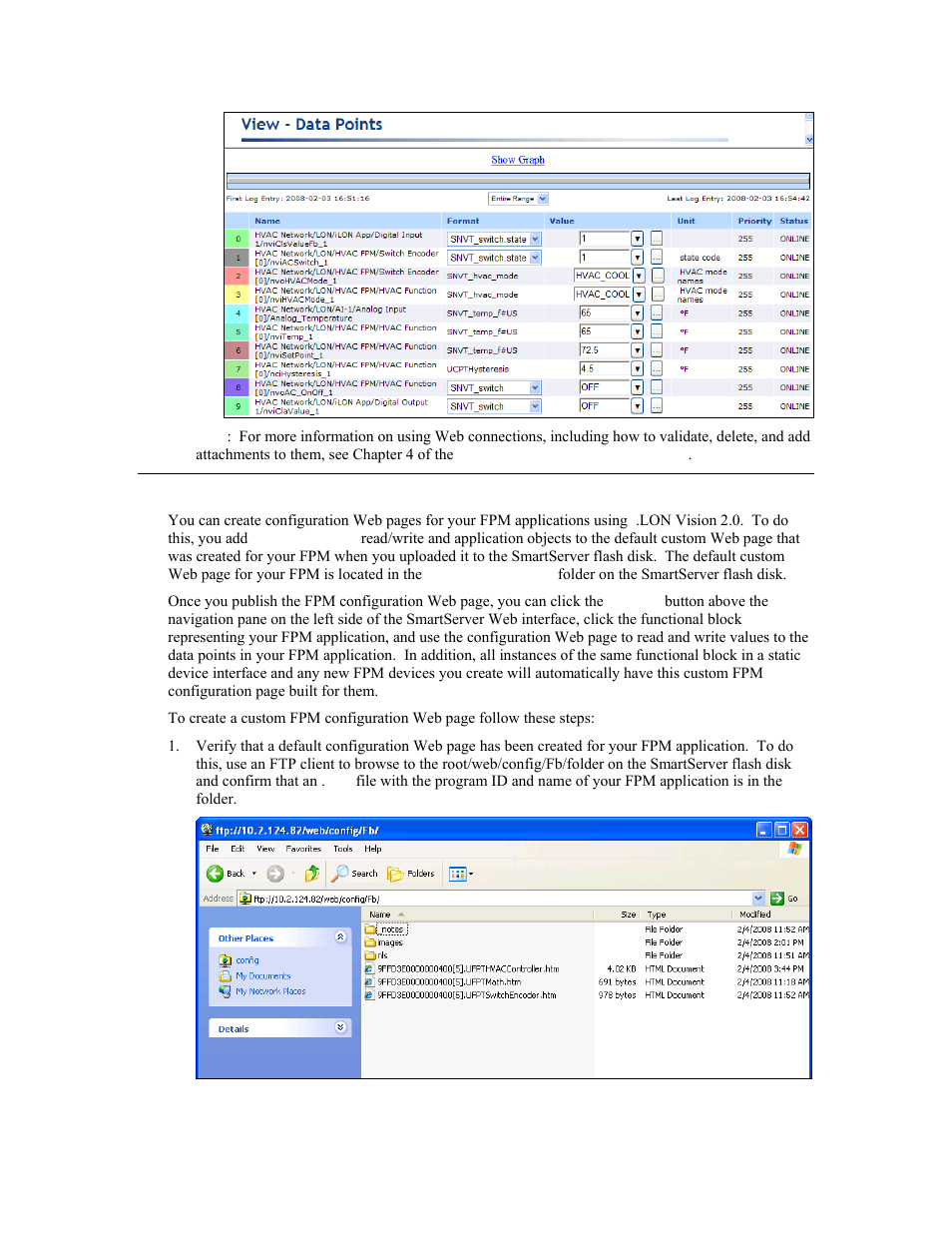 Creating custom fpm configuration web pages | Echelon i.LON SmartServer 2.0 User Manual | Page 147 / 266