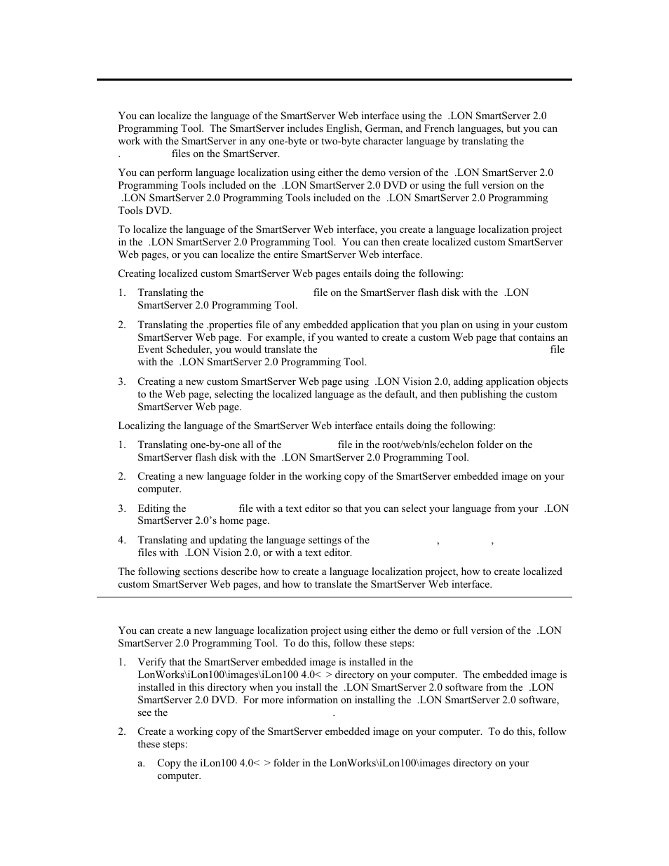 Language localization overview, Creating a language localization project | Echelon i.LON SmartServer 2.0 User Manual | Page 182 / 266