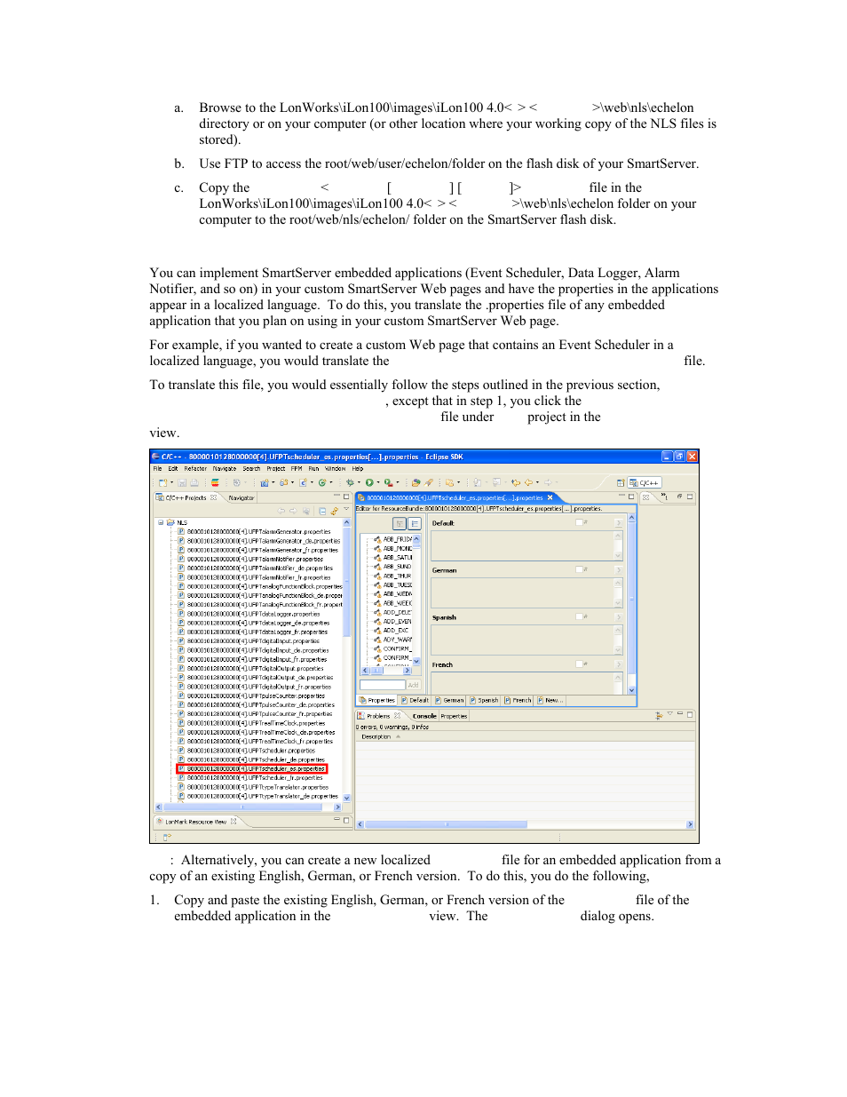 Translating embedded application properties | Echelon i.LON SmartServer 2.0 User Manual | Page 192 / 266