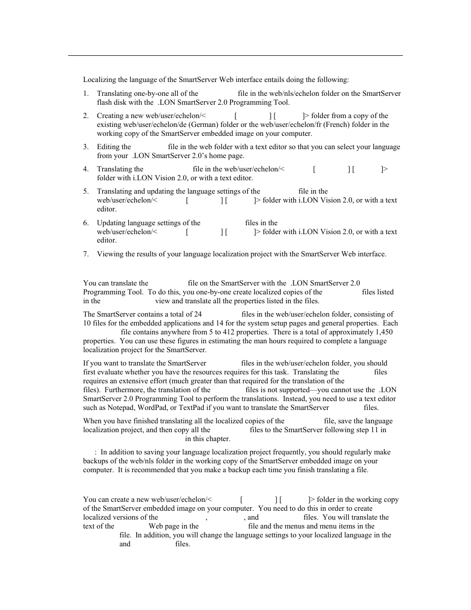 Translating property files, Creating new language folders | Echelon i.LON SmartServer 2.0 User Manual | Page 199 / 266