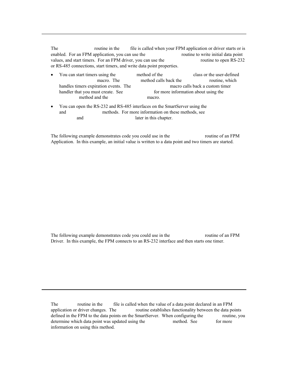 Initialize(), Fpm application example, Fpm driver example | Work() | Echelon i.LON SmartServer 2.0 User Manual | Page 219 / 266