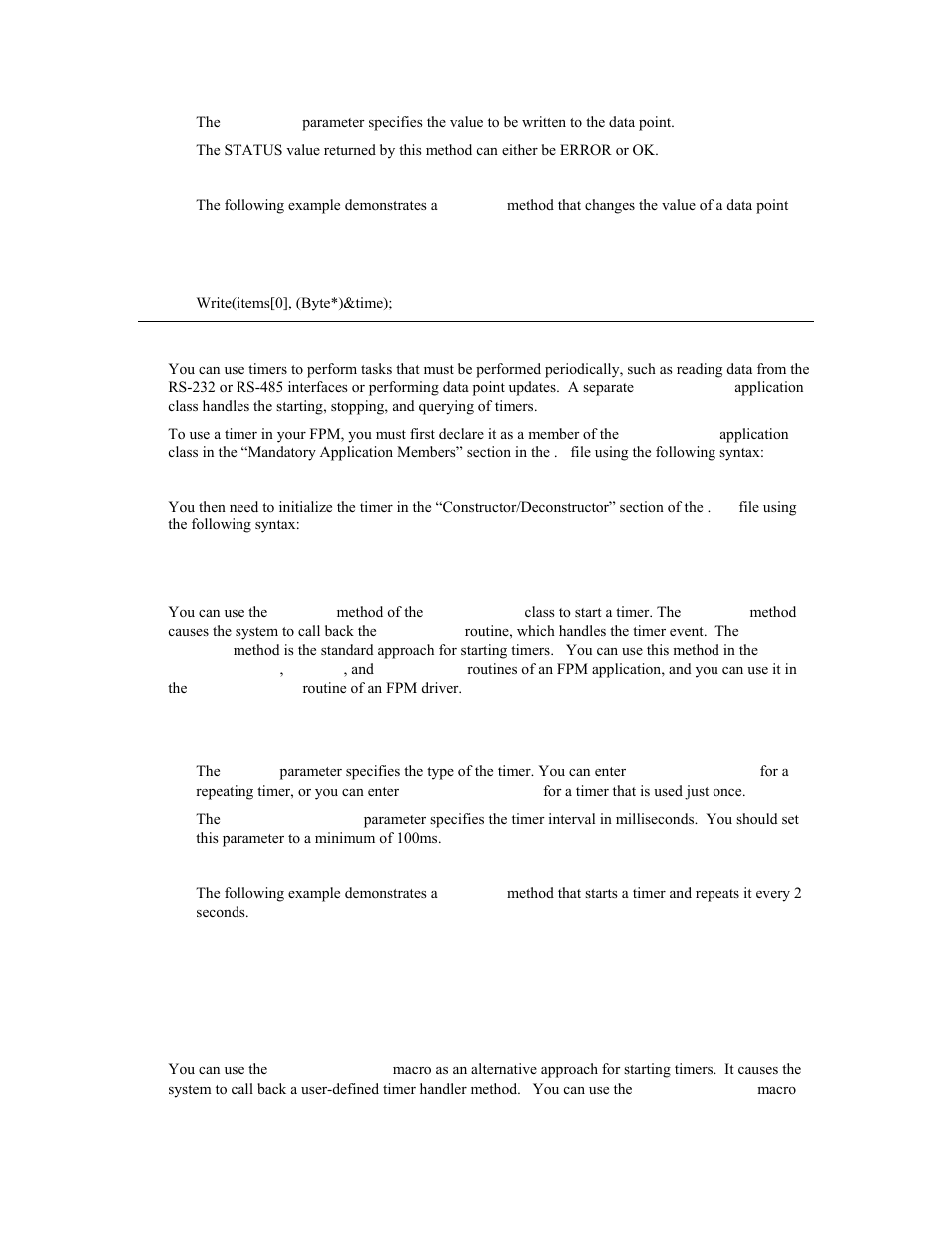 Timer methods, Start(), Start_timer() | See timer methods | Echelon i.LON SmartServer 2.0 User Manual | Page 235 / 266