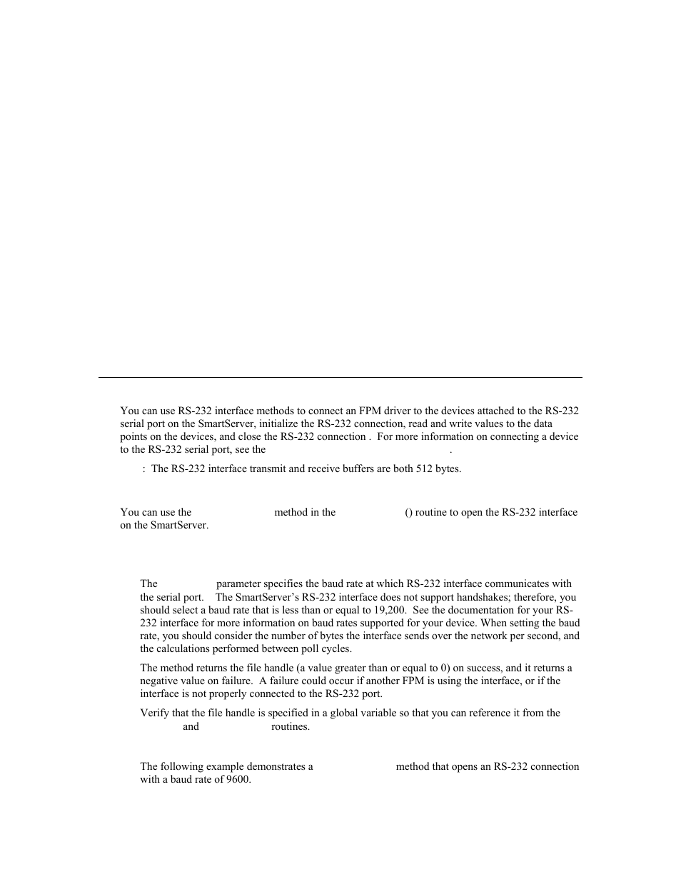 Rs-232 interface methods, Rs232_open() | Echelon i.LON SmartServer 2.0 User Manual | Page 239 / 266