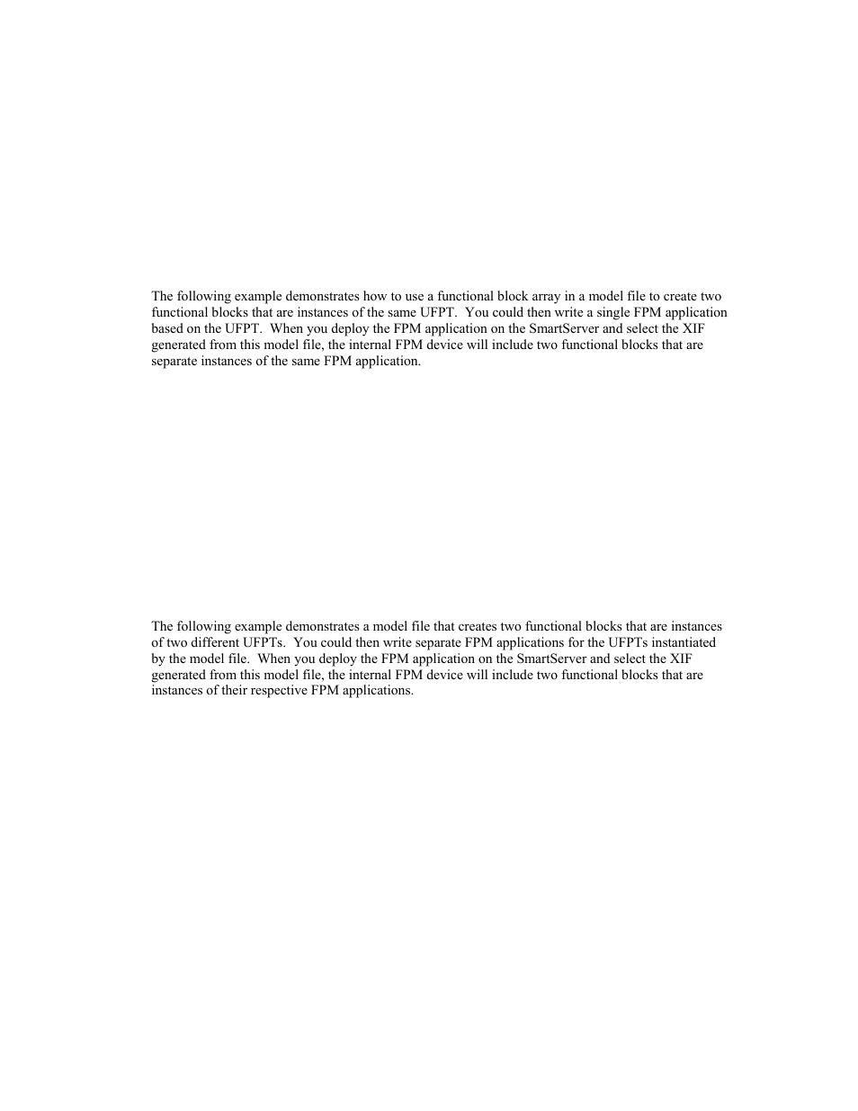 Multiple functional blocks with the same ufpt, Multiple functional blocks with unique ufpts | Echelon i.LON SmartServer 2.0 User Manual | Page 74 / 266