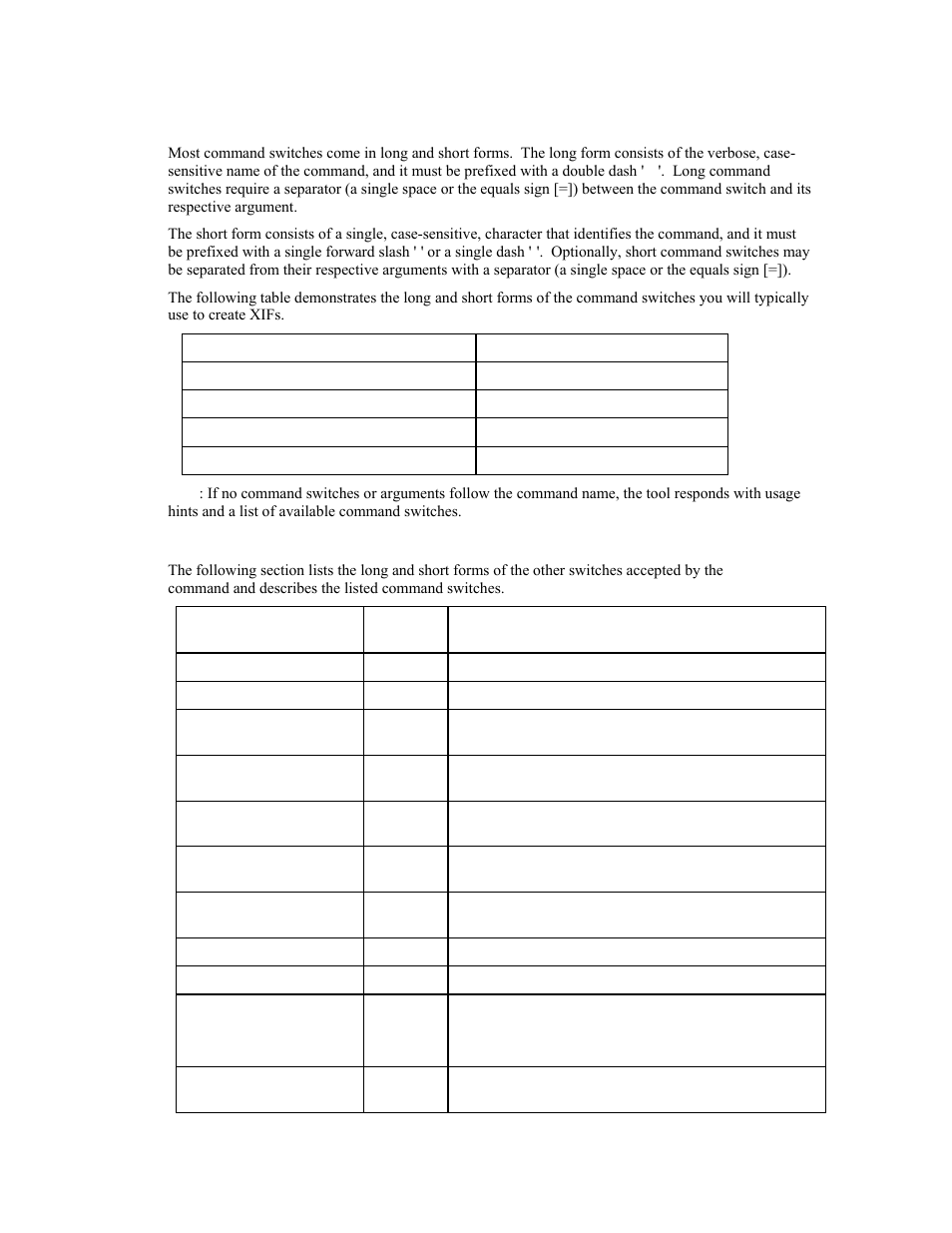 Using long and short command switch forms, Other command switches | Echelon i.LON SmartServer 2.0 User Manual | Page 78 / 266
