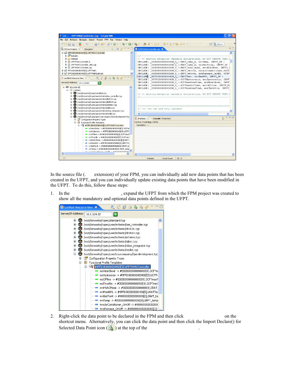 See manually importing, Individual data point declarations in th | Echelon i.LON SmartServer 2.0 User Manual | Page 88 / 266