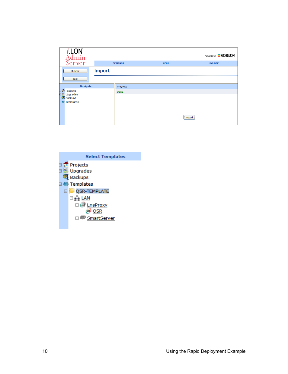 Deploying the i.lon template | Echelon Rapid Deployment Example for EES User Manual | Page 20 / 34