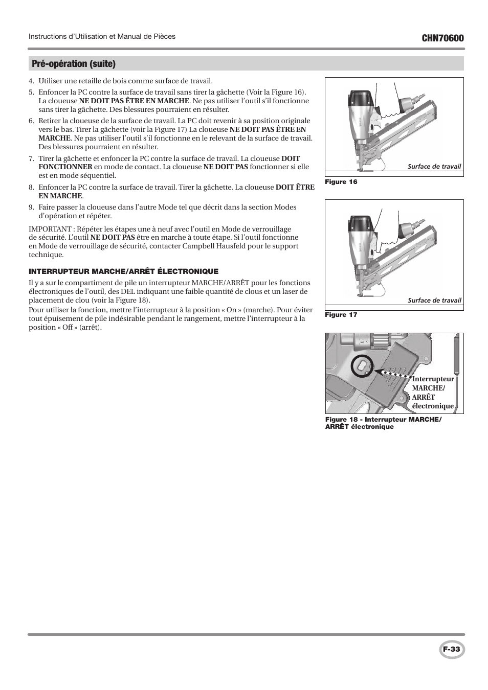 Pré-opération (suite) | Campbell Hausfeld IN727501AV User Manual | Page 33 / 60