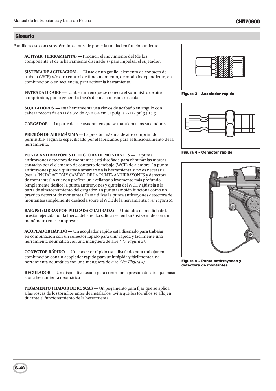 Glosario | Campbell Hausfeld IN727501AV User Manual | Page 48 / 60