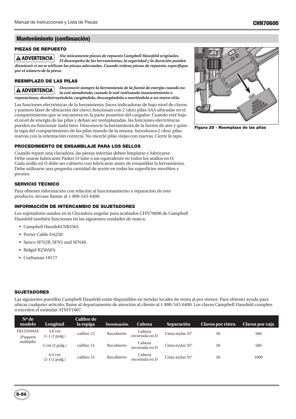 Campbell Hausfeld IN727501AV User Manual | Page 56 / 60