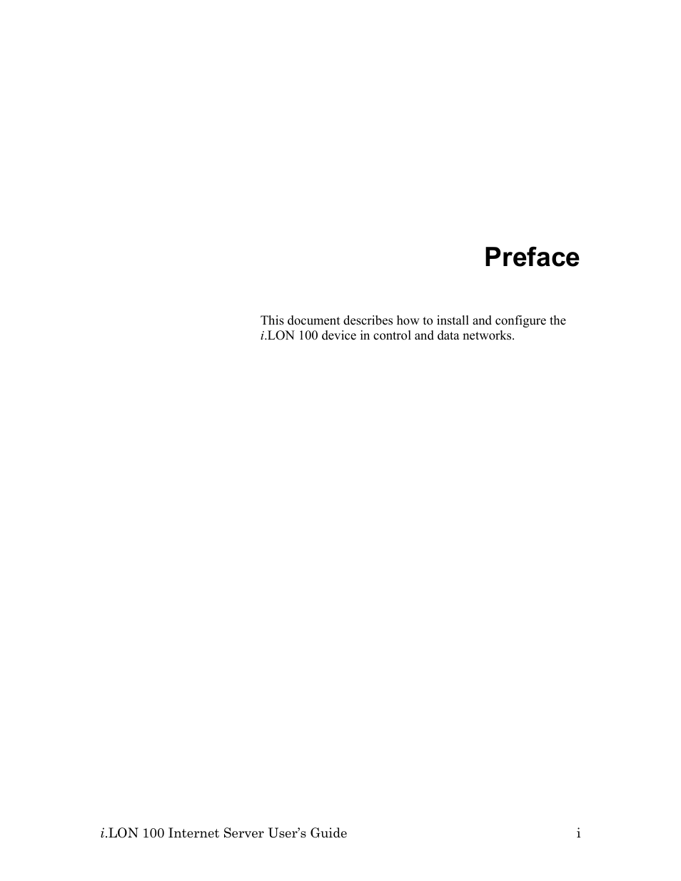 Preface | Echelon i.LON 100 e2 Internet Server User Manual | Page 3 / 96