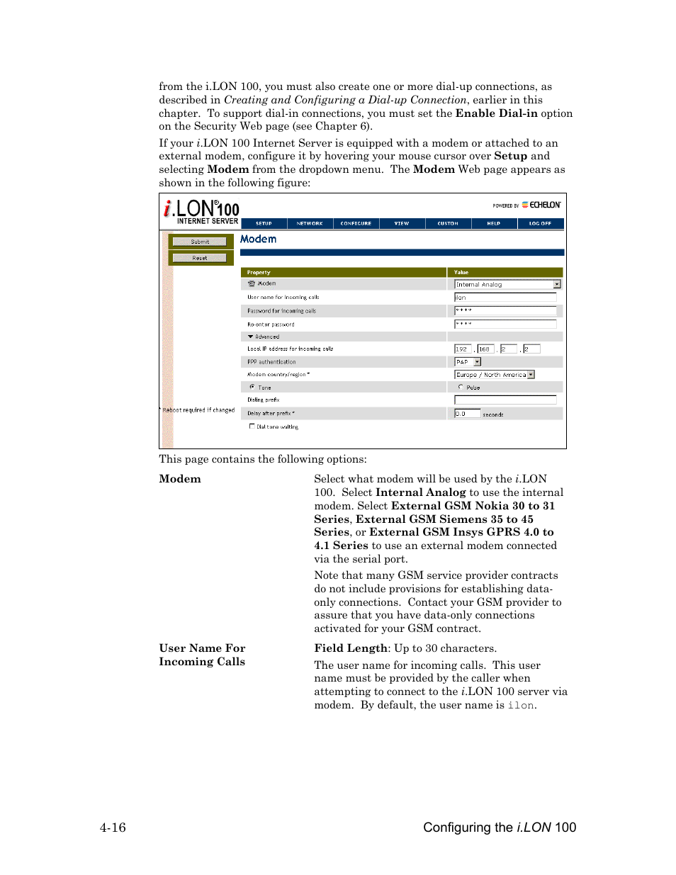 Echelon i.LON 100 e2 Internet Server User Manual | Page 58 / 96