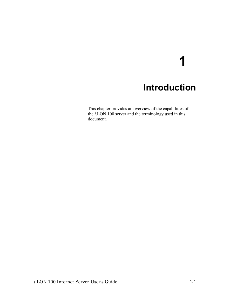 Introduction, 1 introduction | Echelon i.LON 100 e2 Internet Server User Manual | Page 9 / 96