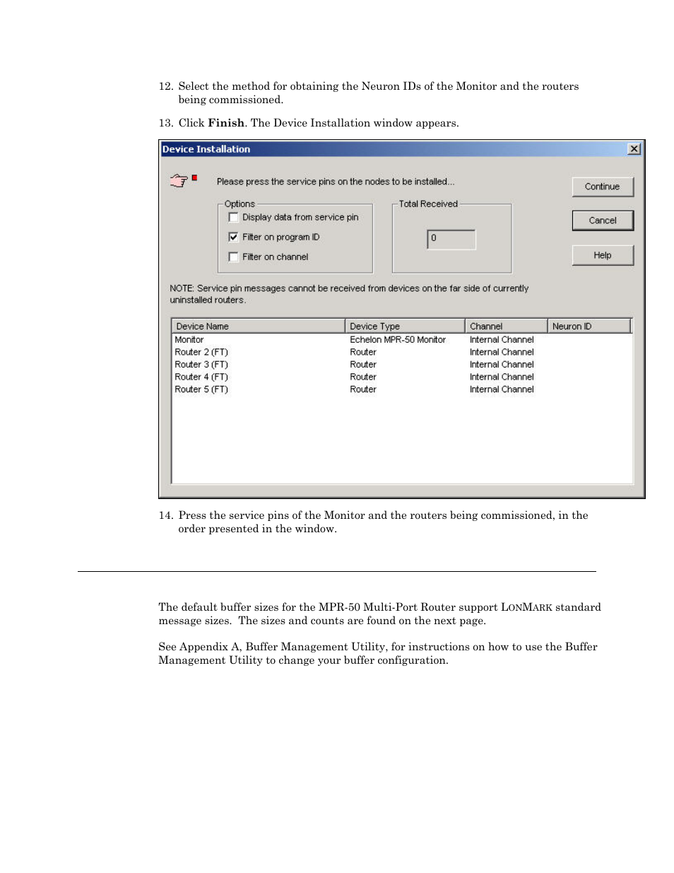 Buffers | Echelon MPR-50 Multi-Port Router User Manual | Page 26 / 51