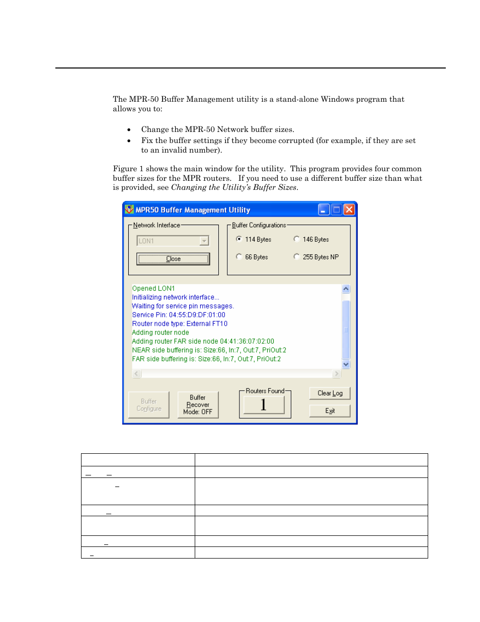 Buffer management utility introduction, Buffer management utility | Echelon MPR-50 Multi-Port Router User Manual | Page 44 / 51