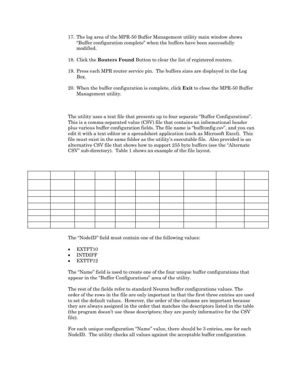 Changing the utility's buffer sizes, Size of 114 bytes, proceed to step 18 | Echelon MPR-50 Multi-Port Router User Manual | Page 49 / 51
