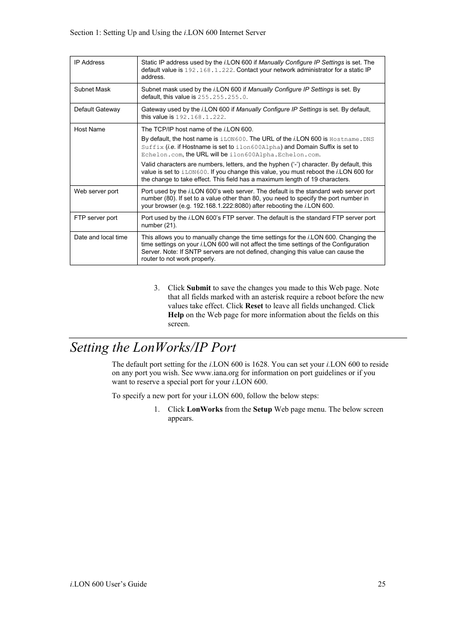 Setting the lonworks/ip port | Echelon i.LON 600 LonWorks/IP Server User Manual | Page 33 / 116