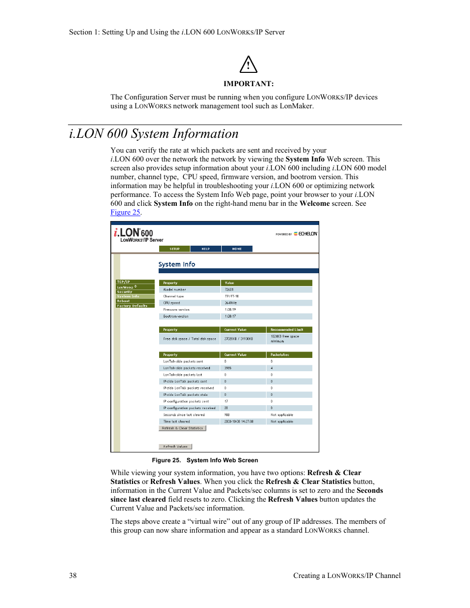 I.lon 600 system information | Echelon i.LON 600 LonWorks/IP Server User Manual | Page 46 / 116