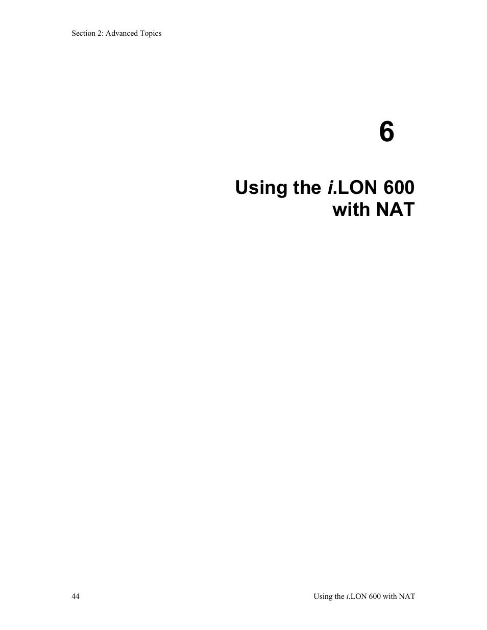 6 using the i.lon 600 with nat, 6 using the i .lon 600 with nat, Using the i .lon 600 with nat | Echelon i.LON 600 LonWorks/IP Server User Manual | Page 52 / 116