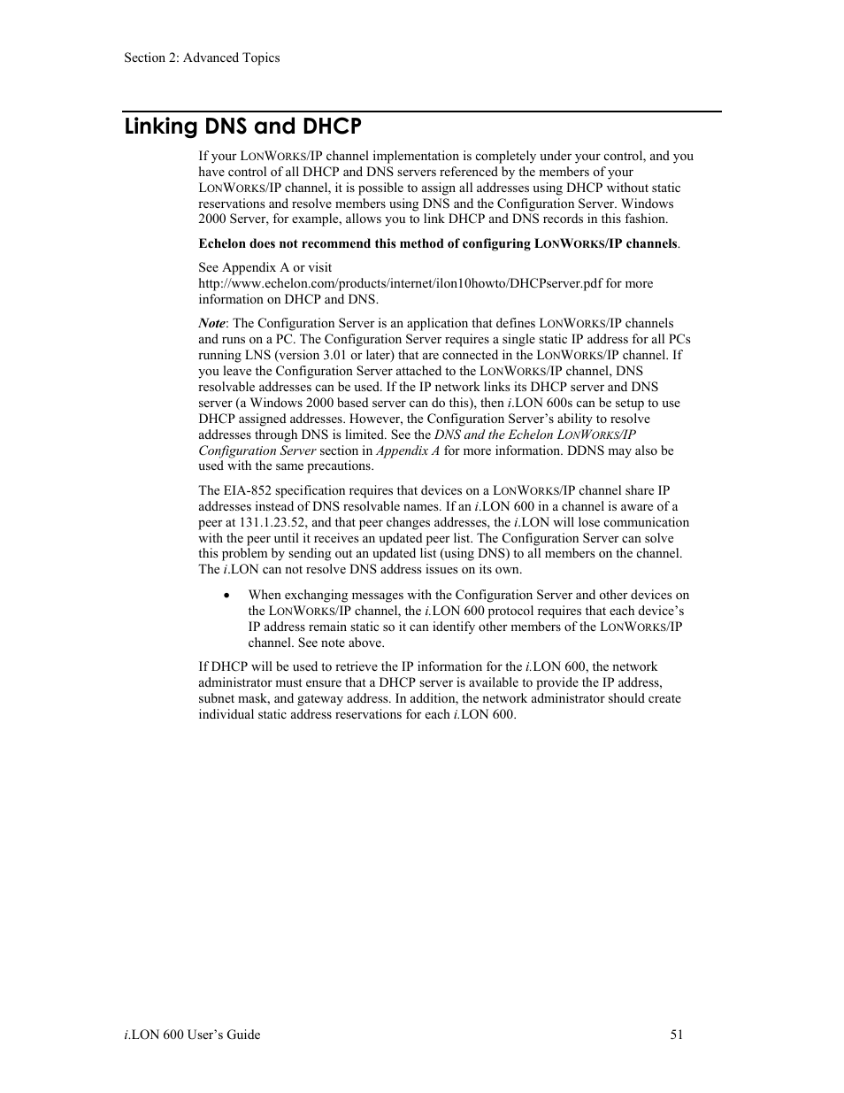 Linking dns and dhcp | Echelon i.LON 600 LonWorks/IP Server User Manual | Page 59 / 116