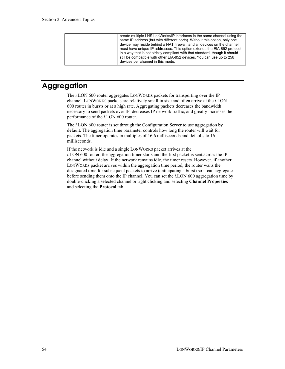 Aggregation | Echelon i.LON 600 LonWorks/IP Server User Manual | Page 62 / 116