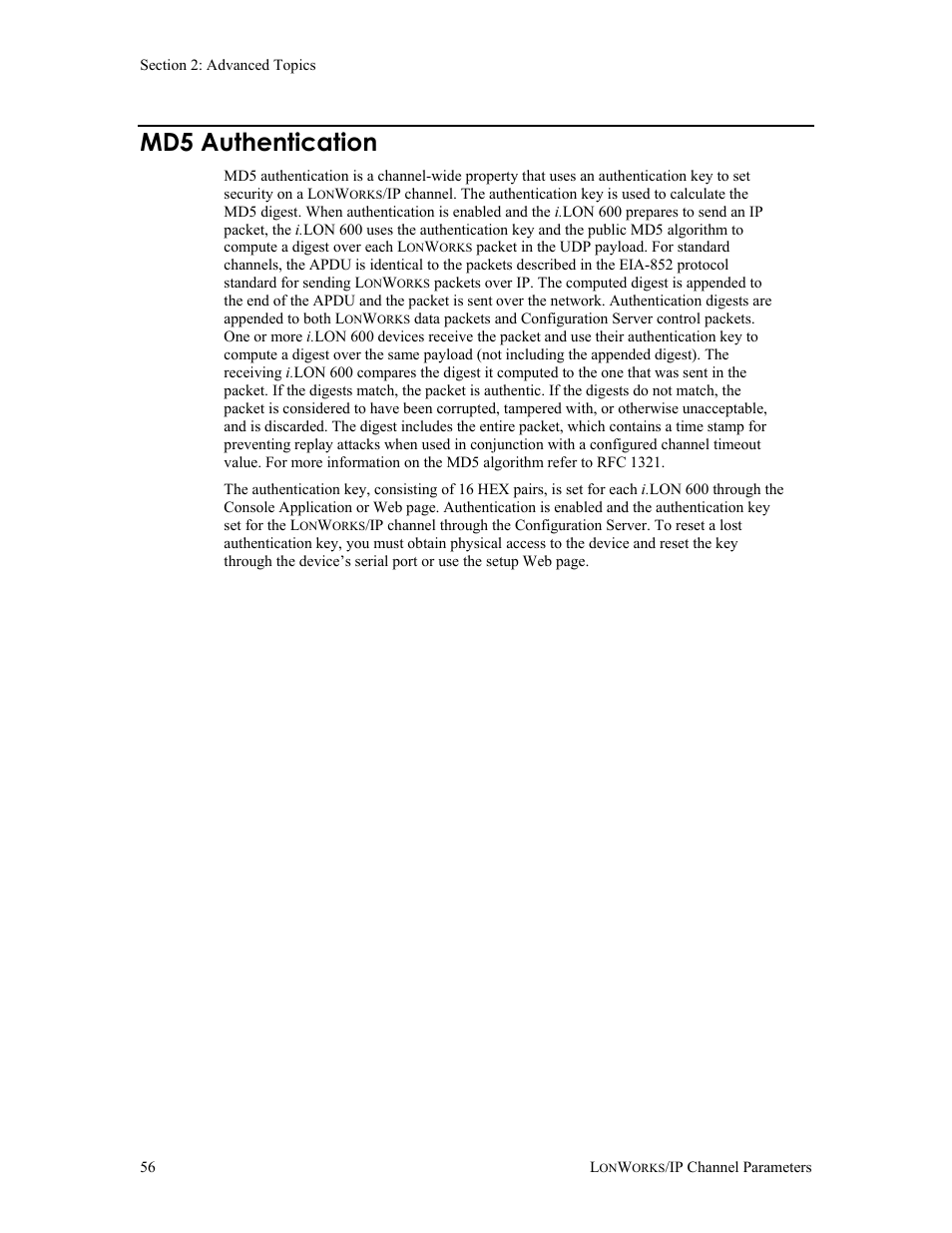 Md5 authentication | Echelon i.LON 600 LonWorks/IP Server User Manual | Page 64 / 116
