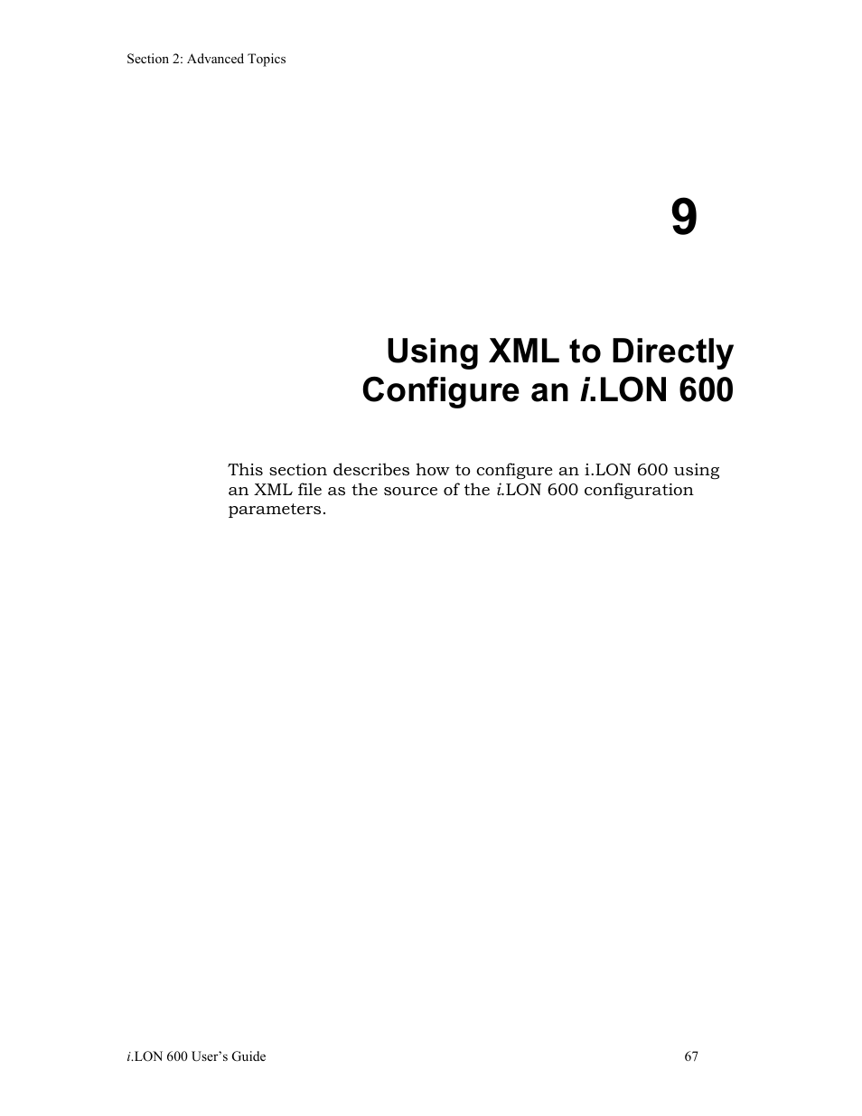 9 using xml to directly configure an i.lon 600, 9 using xml to directly configure an i .lon 600, Using xml to directly configure an i .lon 600 | Echelon i.LON 600 LonWorks/IP Server User Manual | Page 75 / 116