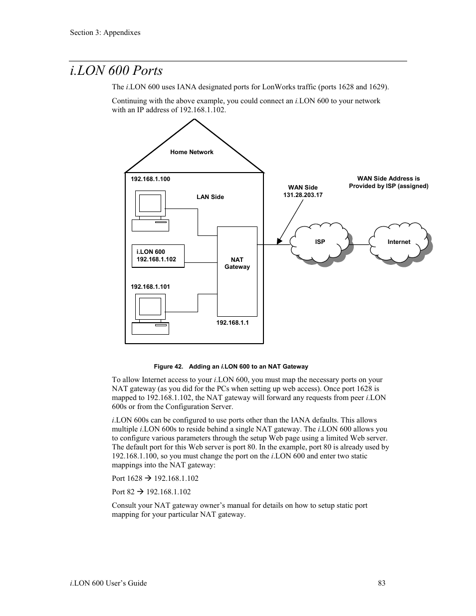 I.lon 600 ports | Echelon i.LON 600 LonWorks/IP Server User Manual | Page 91 / 116