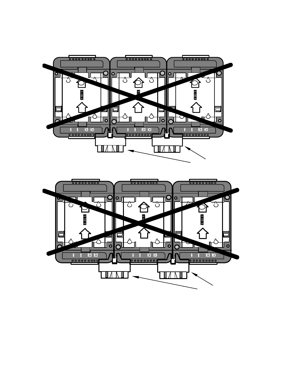 16 installation and wiring of base plates, Jumper plugs (x-ray view), Type 1d type 2d type 1d | Type 2d type 1d type 1d | Echelon LonPoint Module User Manual | Page 52 / 115