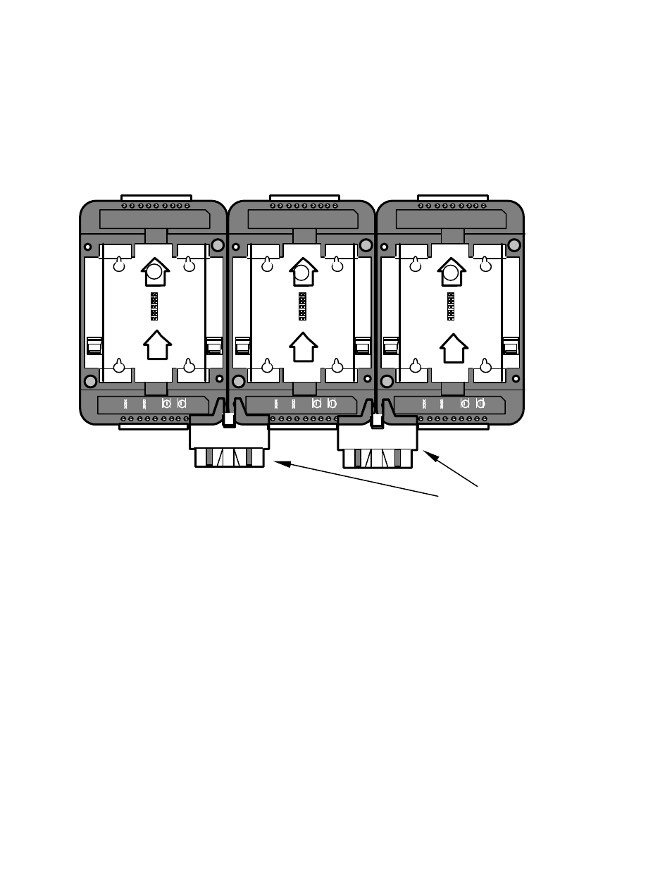 30 installation and wiring of base plates, Jumper plugs (x-ray view), Type 2d type 1d type 1d | Echelon LonPoint Module User Manual | Page 66 / 115